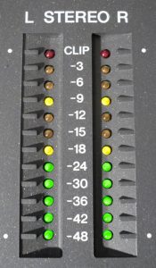 Similar metering on the Yamaha 01V mixing console: Master levels.