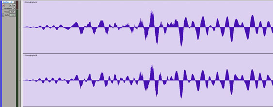 The same recording with more rounded peaks shows no signs of this distortion.