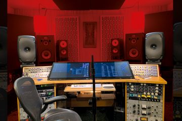 Genelec 8361A studio monitors in studio