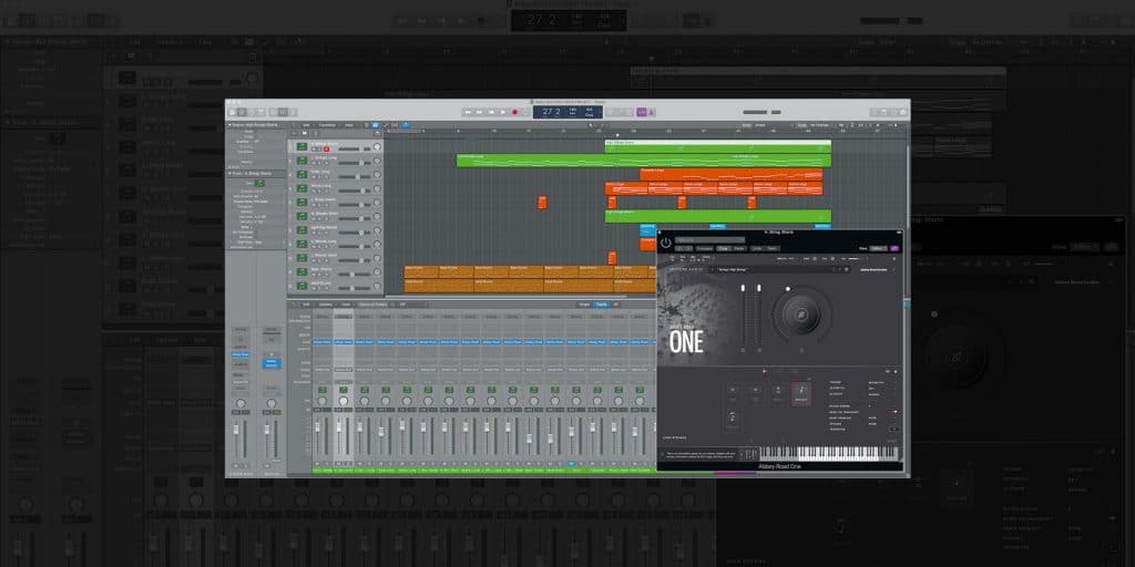 Spitfire Abbey Road One Orchestral Foundations window displayed with DAW