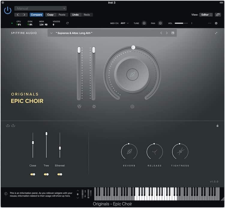 Spitfire Originals Epic Choir GUI