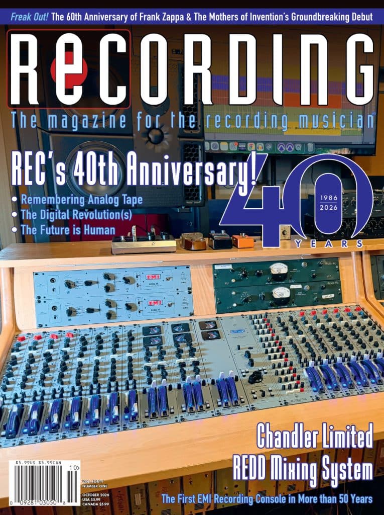 Cover of RECORDING MAgazine's October 2026 issue